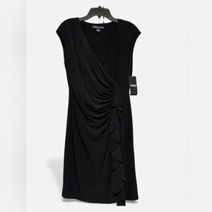 America Living Elegant Black Draped Dress
